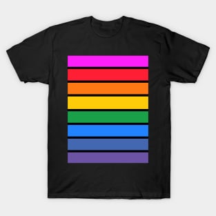 Bright rainbow and black stripes T-Shirt